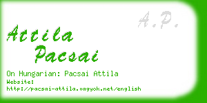 attila pacsai business card